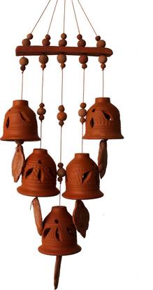 SULFAX Handmade Craft With Melodious Sound Bells Terracotta Windchime