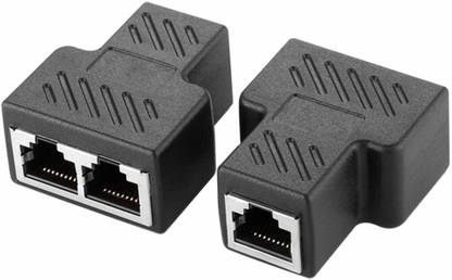 ULTRABYTES RJ45 Splitter 1 to 2 Dual Female Port 8P8C Extender LAN Connector Lan Adapter