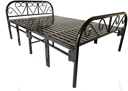 Ziaula 4 Feet By 6 Feet Double Size Metal Foldable Bed (Heavy Duty) Foldable Metal Double Bed