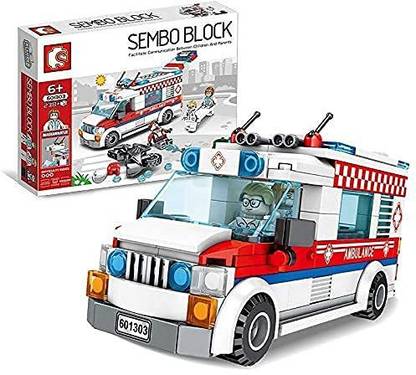 SR Toys Sembo Building Blocks, 238+ pcs Engineering Construction Blocks Ambulance Vehicles Toys for Kids, Educational Learning Building Toy for Boys and Girls (Multicolor)