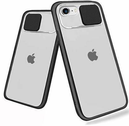 Mobilive Back Cover for Apple iPhone 8 Camera Protection Shutter Slider Case with Semi Transparent Back