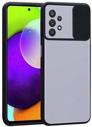 Mobilive Back Cover for Samsung Galaxy A52 Camera Protection Shutter Slider Case with Semi Transparent Back
