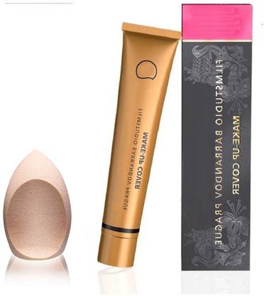 MIKARA Weightless Mousse Foundation, Beige Vanilla WITH PINK BLENDER