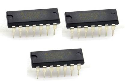 INVENTO 3Pcs CD4077BE 4077 IC XNOR Gate Logic Gate, CD4077, 2 Input, 6.8 mA, 3 V to 18 V, DIP-14 Automotive Electronic Hobby Kit