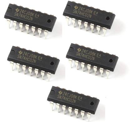 Hira Electronic 74HC02 7402 IC NOR Gate Logic Gate, 2 Input, 5.2 mA, 2 V to 6 V, DIP-14 Electronic Components Electronic Hobby Kit