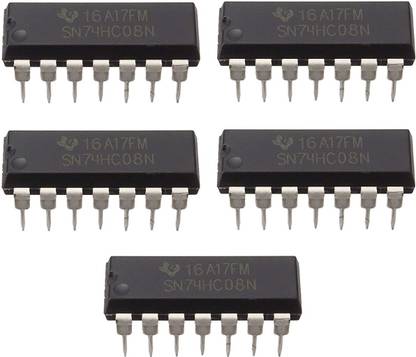 INVENTO 5Pcs SN74HC08N 7408 IC AND Gate Logic Gate, 74HC08, 2 Input, 5.2 mA, 2 V to 6 V, DIP-14 Automotive Electronic Hobby Kit