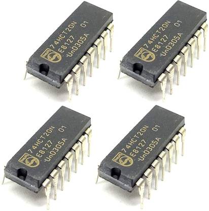 INVENTO 4Pcs SN74HC20D 74HCT20N 7420 IC Logic Gate NAND Gate, 74HC20, 4 Input, 5.2 mA, 2 V to 6 V Automotive Electronic Hobby Kit