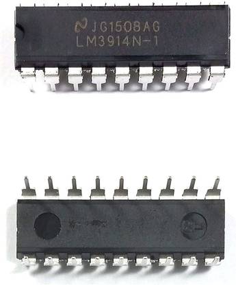 INVENTO 2pcs LM3914N-1 LM3914 3914 IC LED Driver LED Lighting Drivers Dot or Bar Display 3V to 15V input, 10 Outputs, 1.34V/30 mA out, DIP-18 Automotive Electronic Hobby Kit