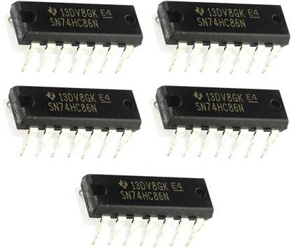 INVENTO 5Pcs 74HC86N 7486 ic XOR Gate Logic Gate, HC Family, 4 Gate, 2 Input, 5.2 mA, 2V to 6V, DIP-14 Automotive Electronic Hobby Kit