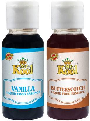 Mr.Kool Vanilla & Butterscotch Flavor Food Essence 50ml Essence Combo for Cake, Cookies, Ice Cream, Sweets (100ml) Vanilla Liquid Food Essence