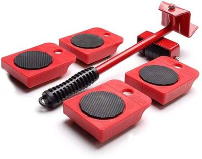 STOCKHAWKERS ABS + High Quality Heavy Furniture Sliders Shifter Moving Wheels Kit Mover Tool Furniture Lifter 4Pcs Casters Kits 360 Degree Rotatable Pads for Sofas Refrigerators Appliance Furniture Caster