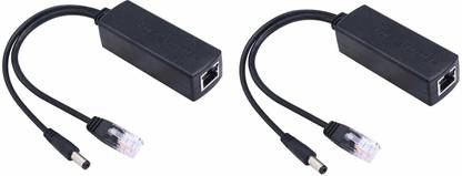 LipiWorld PoE Splitter Power Over Ethernet Adapter Active 48V to 12V for IP Camera IP Phone POE Devices PoE Switches (Pack-2) Wired Ethernet Lan Adapter compatible with Windows