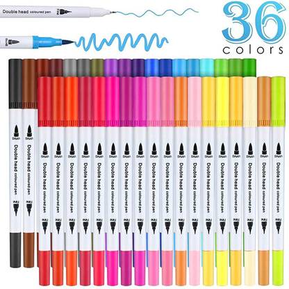 HASTHIP Colour Fineliner Pen Set Double Art Colouring Pens Fine Tip Brush Markers for Adult Students DIY Card Making Photo Album Coloring Books Craft Doodling