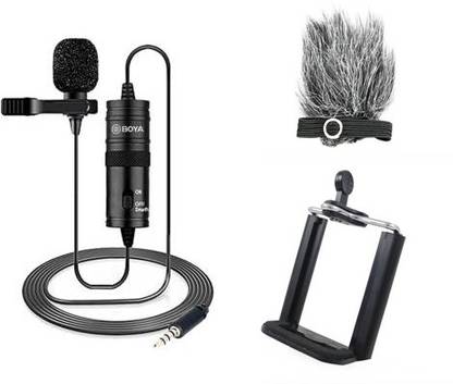 BOYA BY-M1 with Fur-Lav and Mount1 Omnidirectional Lavalier Condenser Microphone Microphone