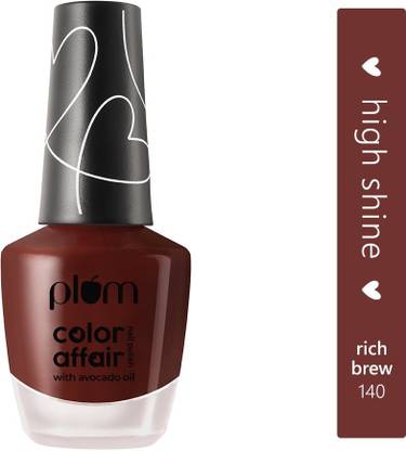 Plum Color Affair Nail Polish - Rich Brew - 140 | 7-Free Formula | High Shine & Plump Finish | 100% Vegan & Cruelty Free (Rich Brew - 140)
