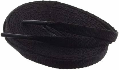 Wisdom Black Flat Shoe Lace Sport/Sneaker/Casual Shoelace - (Pack of 3 Pair) 7MM Wide shoes lace No Shrink Shoe Lace