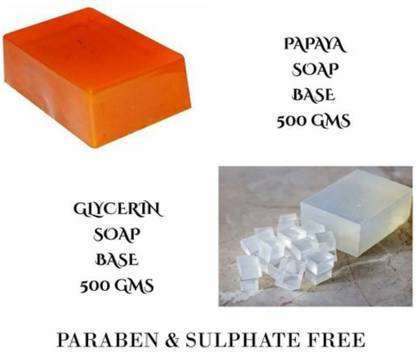Royal Trends Combo Pack of PAPAYA MILK & Glycerin Ultra Clear Melt & Pour Soap Base.(1000 gm Each) (2 x 500 g)