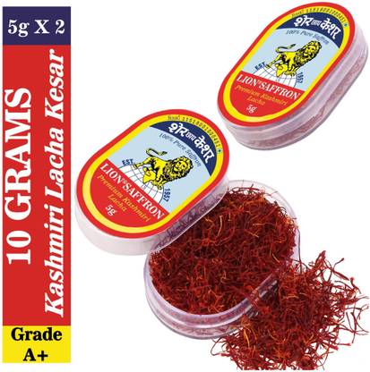 LION SAFFRON Pure Organic Premium Kashmiri Kesar Saffron for Pregnant Women, Biryani and Cooking |Certified Grade A+ High Quality Kesar 10gm