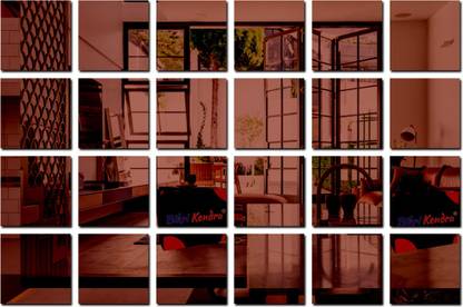 Bikri Kendra 10.1 cm Big square 28 brown - 3d acrylic mirror wall stickers Self Adhesive Sticker