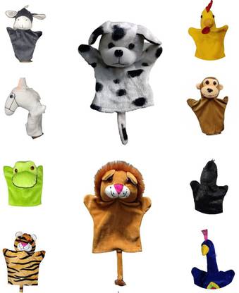 Ritu Shubhman's Creation Hand Puppets for Kids | Multipurpose Toys | Set of 10 pcs Puppets Hand Puppets