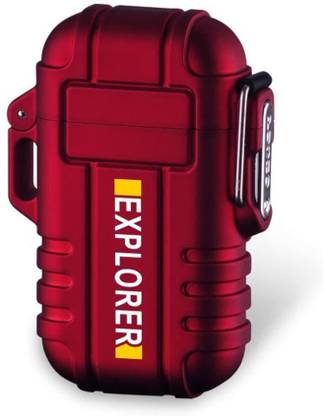 Explorer Waterproof Protective Case Electronic USB Plasma Double Arc Rechargeable Cigarette Lighter (Tesla Coil) Best for Hiking and Rough Use USB Lighter Cigarette Lighter