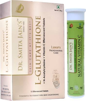 DR SMITA JAINS L-Glutathione 1000mg & Vitamin C Combination For Skin Lightening & Glow - 35 Tab