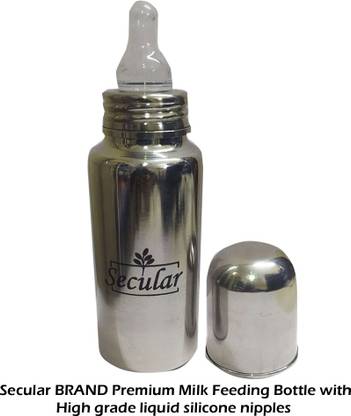सेक्युलर BRAND Premium Milk Feeding Bottle with High grade liquid silicone nipples - 250 ml