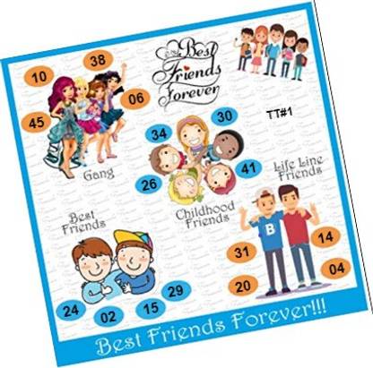 Tambola Tickets Friendship Day Ticket Design 1 (Boys/Girls) Theme Bingo Housie tickets for Tambola Game (Set of 24 Cards, Printed on Hard Sheet, Premium Quality, Big Size) Board Game Accessories