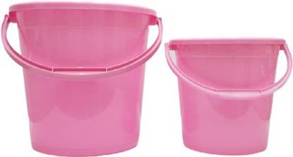SSK PLASTIC WATER BUCKET DIFFERENT SIZE 18 LTR & 9 LTR SET OF 2 ( PINK ) 18 L Plastic Bucket