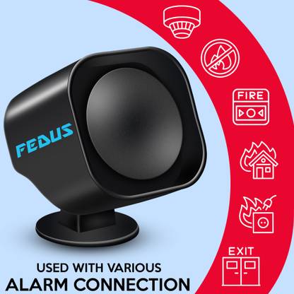Fedus 220v -110 DB Industrial Security Sound Alarm Buzzer Siren Hooter Security Loud Sound Alarm for Bank, Factories, Hospitals, Mines, fire Alarm, Security System, Ambulance,Pack-1 Black Car Anti Sleep Alarm