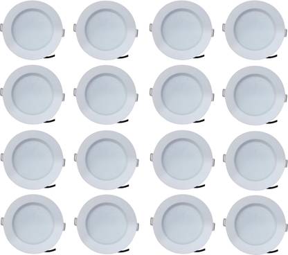 BENE 7w Round Ceiling Light , Color of LED Warm White (Yellow) (Pack of 16 Pcs) Recessed Ceiling Light Ceiling Lamp