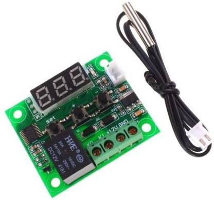 Indian Hobby Center XH W1209 12V Digital Temperature Controller Module W/ Display and NTC Temp Sensor Electronic Components Electronic Hobby Kit