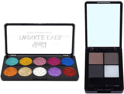 Glam21 Combo Of Glitter Eyeshadow Palette And Eyebrow Palette (Es151-Es821-01) 20 g