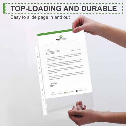LRS Heavy Duty 300 Micron Transparent Sheet Protector - FS/Legal Size - (Taller than A4) - Pack of 100 Sheets - Suitable for FS Size Ring Binder File Folder