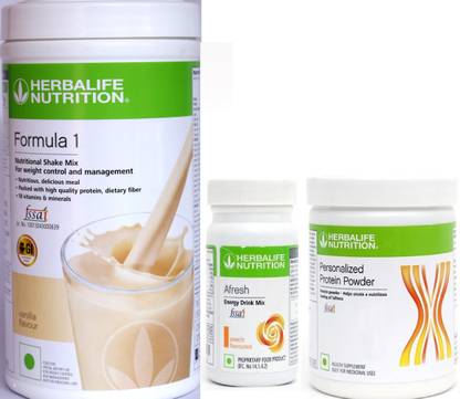 HERBALIFE Weight Loss Combo pack Formula 1 -VANILLA+ P200 + Afresh ELAICHI Combo