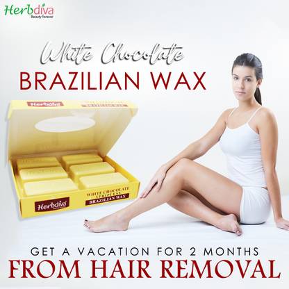 Herbdiva White Chocolate Brazilian Stripless Wax Complete Confidence For Face, Under Arms, Bikini Lines & Body Wax