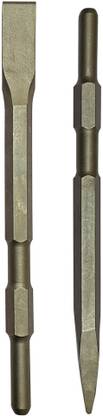 Inditrust Heavy duty Demolition Hammer Bit 1pc Flit and 1pc Point (17x280) Pack of 2 pc Hammer Drill