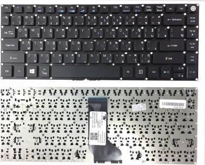 zikson Compatible For Acer Aspire E.5-473T Laptop Keyboard Black Laptop Keyboard Replacement Key