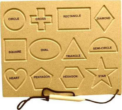 DgCrayons Wooden 12 Types Shape Patterns Practice Tracing Boards | Letter Educational Slate | Improve Gripping and Writing Skill for Kids 2 Years and Above