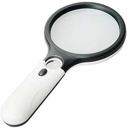 Eshopable 3 LED magnifier glass lens 3X magnifier glass  (White)