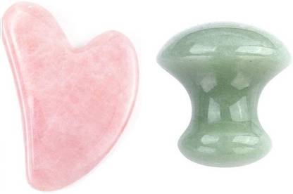 Getmecraft Rose Quartz Gua Sha and Jade Mushroom Gua Sha Set ose Quartz Gua Sha Massage Tool for Scraping Facial and Body Skin Massage Made of Rose Quartz Stone for Acupressure Scrapper Gua Sha Facial Tools Massager