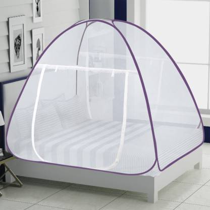 IWS Polyester Adults Washable King Size Double Bed Mosquito Net | Easily Foldable, Lightweight and Stylish Easy to Carry Machhardani Mosquito Net