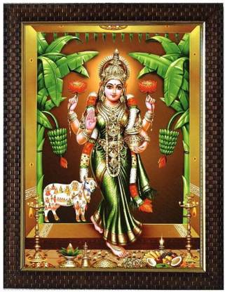 SVC Handicrafts Sri Goddess Gruha / Gadapa Lakshmi Photo Frame for Pooja Room Religious Frame