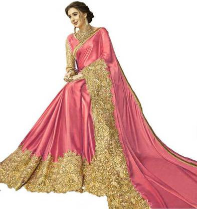 Embroidered Bollywood Lycra Blend Saree