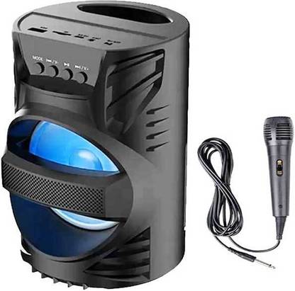 Techobucks Top Quality Mp3 WS-04 3D Ultra Sound Portable Led Light subwoofer sound system with DJ light Carry Handle-Travel MP3 Player