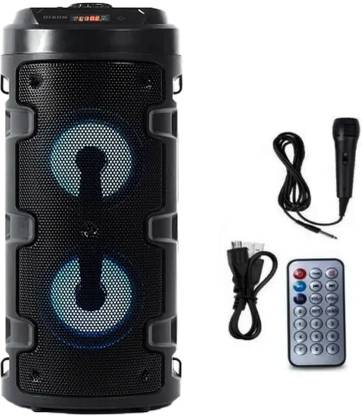 LUKECAGE Conference Room Wireless Bluetooth Portable Party Speaker with RGB Glow Lights, Wired Mic, Remote Control, FM Radio & Aux in/USB/TF Card 12 W Bluetooth PA Speaker