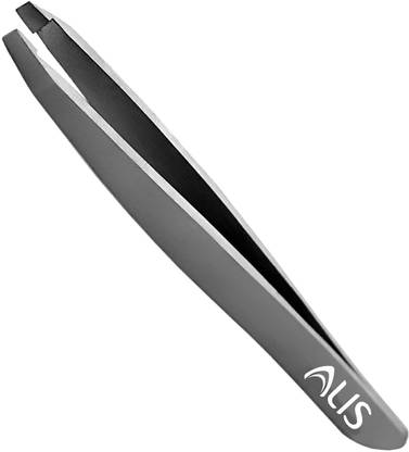 alis SS Square Flat Tip Precision Tweezers for Eyebrows, Hair Plucker, Eyebrow, Upper Lips Eyelash Extensions for Daily Beauty Routine - Essential Beauty Tool, Splinter, Blackhead Remover