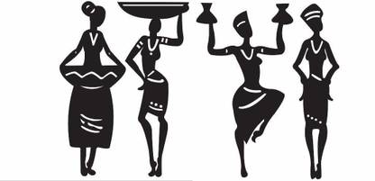 Prinzip Tribal Women 4 Pcs. Set Wall Home Room Office Decoration/Wall Art Pack of 4