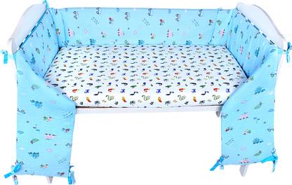 MOM CARES Crib Bumper for Baby Cot All Four Sides Protection Safe Cotton for Standard Crib