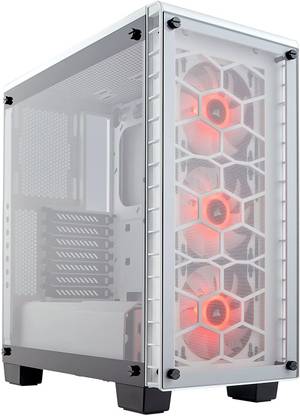 Corsair Crystal 460X RGB Compact Mid-Tower Case, 3 RGB Fans, Tempered Glass Mid Tower Cabinet